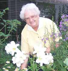 Mom with lilies